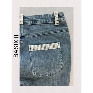 Basix II Women's Skimmer Length Folded Hem Jeans Size 6